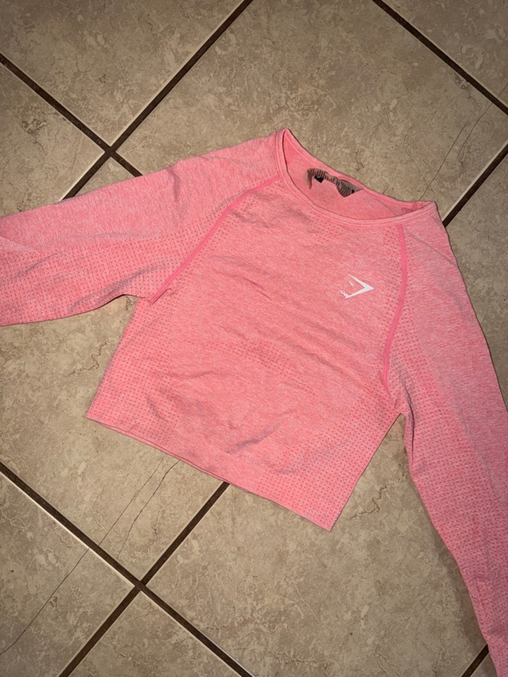 Gymshark Pink Seamless Cropped Long Sleeve Top